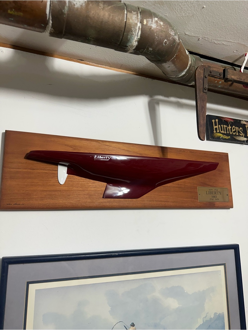 Liberty Maroon Boat Hull Wall Plaque